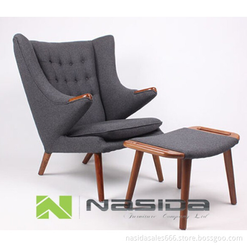Replica Cshmere Fabric Hans Wegner Pa pa Bear Chair+ottoman